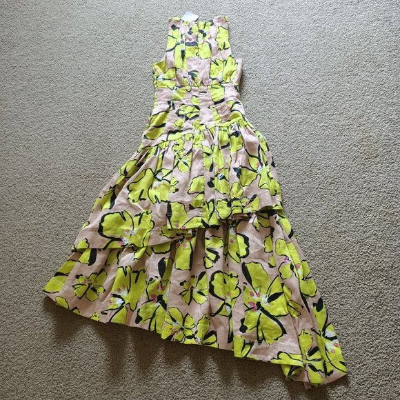 NWT Aje Pelicano Citrus Bloom Asymmetric Tiered Dress - Size AU 6 / US 2 - Picture 8 of 16